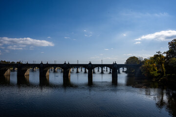 bridge over the river harrisburg city island bridge