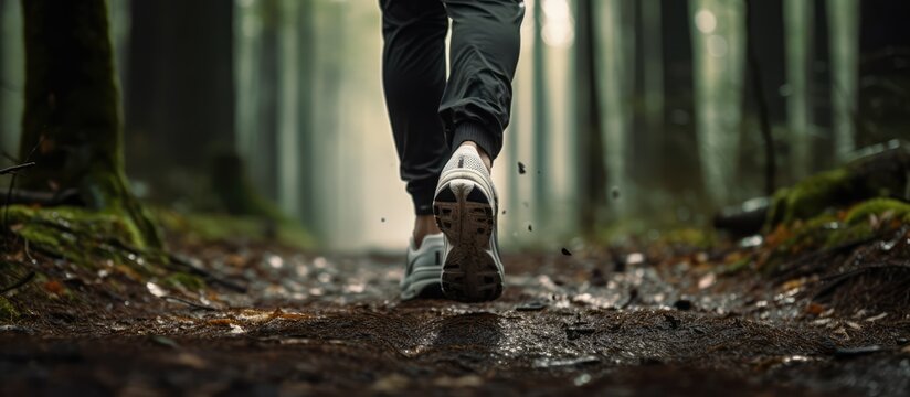 Legs moving in the forest