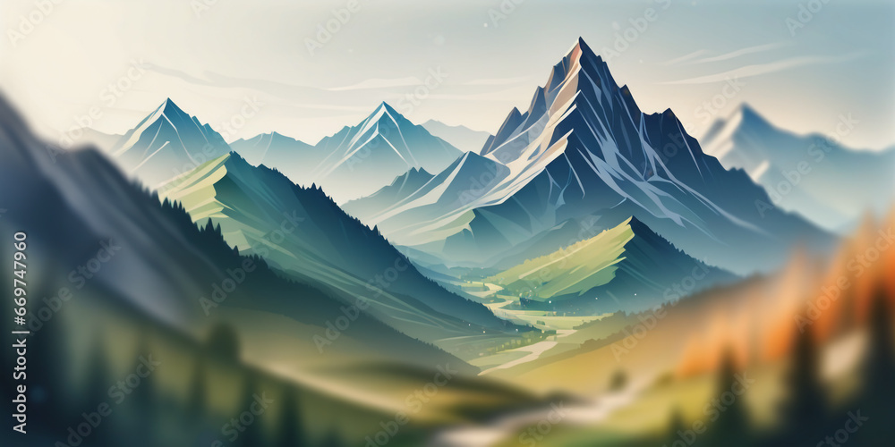 Canvas Prints panorama of the mountains