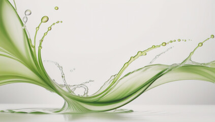 Emerald Waves: Abstract Green Background with Fluid Motion