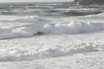 wave breaking on the shore