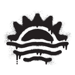 Sunrise graffiti with black spray paint © anakcikal978