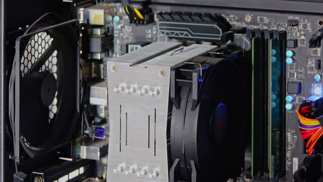 turning on the computer processor and start of open computer