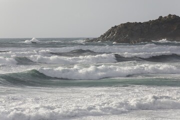 wave breaking on the beach
