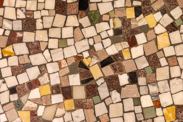 Brown, Cream, White Yellow Terrazzo Tile Floor in Pierre, South Dakota State Capitol Building