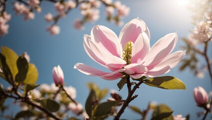 Obraz premium Elegant Blooms: The Timeless Beauty of Magnolia Flowers