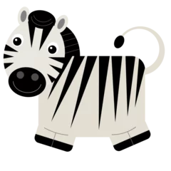 Foto op Canvas cartoon scene with zebra isolated illustration for children © honeyflavour