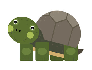 cartoon scene with turtle isolated illustration for children