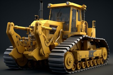 3D model of a bulldozer. Generative AI