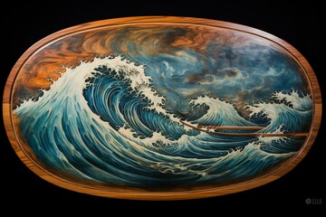 Board for riding ocean waves. Generative AI