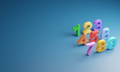 3d colorfull number background