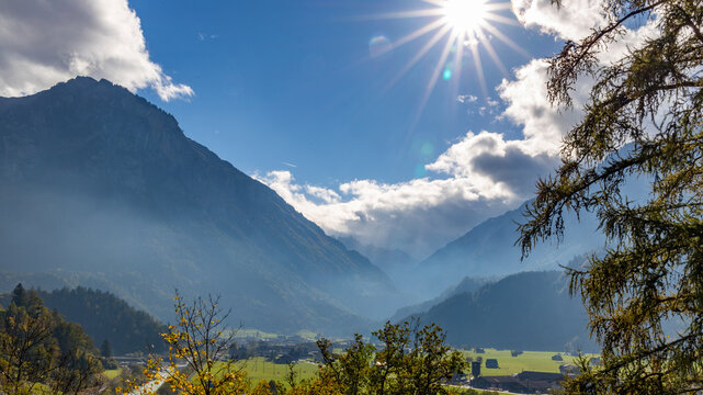 The village Innertkirchen in the Alpes of Switzerland.