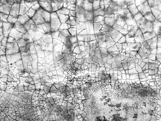 Finely cracked black and white concrete wall texture