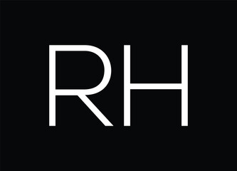 RH letter logo and monogram logo