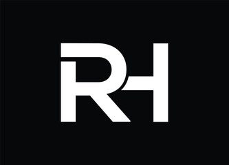 RH letter logo and monogram logo