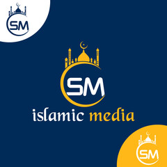 Modern islamic media logo design template