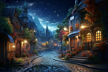 幻想的な街の夜景