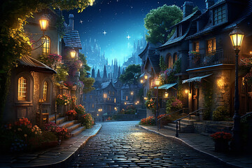 Fototapeta premium 幻想的な街の夜景