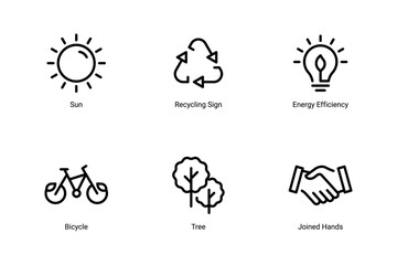 Sustainable Business Practices Icon Pack, Line Vector Icons