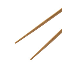 Pair of wooden chopsticks isolated on white