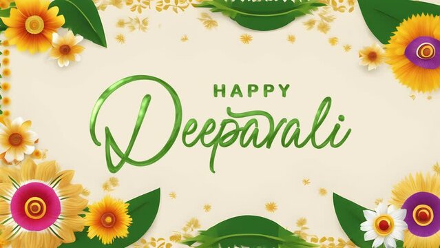 Happy Deepavali Text Animation. Great for Happy Deepavali Celebrations, for banner, social media feed wallpaper stories