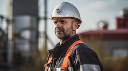 Real Worker image in the electricity and solar energy plant