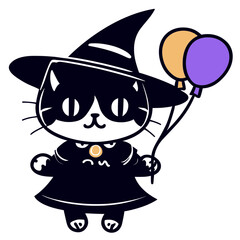 Cat in Witch Suit