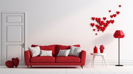 Interior Living Room Decorated Valentines, Background Image,Valentine Background Images, Hd
