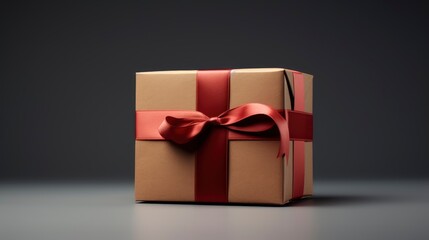 Kraft Gift Box Beautiful Red Ribbon, Background Image,Valentine Background Images, Hd