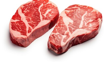 Obraz premium Raw Marbled Beef Steaks Shape Heart, Background Image,Valentine Background Images, Hd