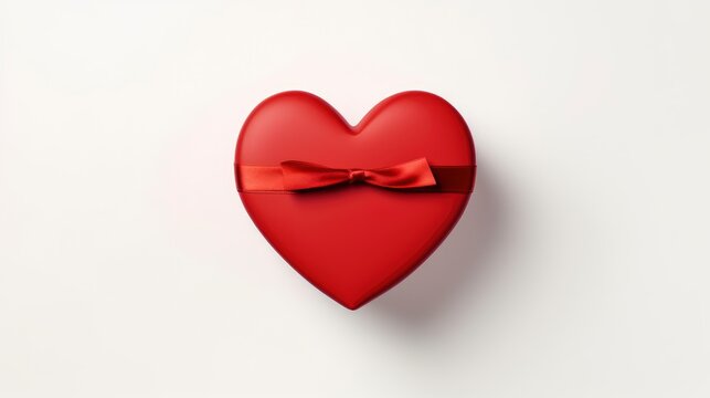 Top View Gift Box Red Heart, Background Image,Valentine Background Images, Hd