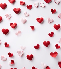 Valentines Day Background White Red Hearts Photorea, Background Image,Valentine Background Images, Hd