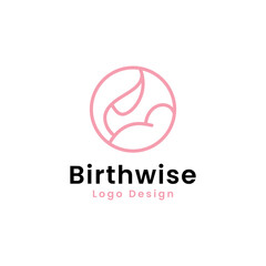 Birthwise linear logo design, healthy mother's logo.