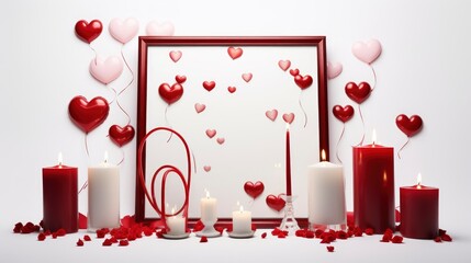 Valentines Day Frame Made Gifts Candles , Background Image,Valentine Background Images, Hd
