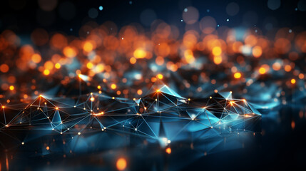 Abstract polygonal wireframe technology background