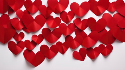 White Hearts Paper On Red Textured photorealistic , Background Image,Valentine Background Images, Hd