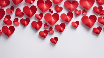 White Hearts Paper On Red Textured photorealistic , Background Image,Valentine Background Images, Hd