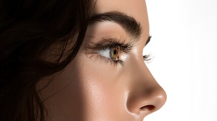 Fototapeta premium Young Brunette Woman Closes One Eye , Background Image,Valentine Background Images, Hd