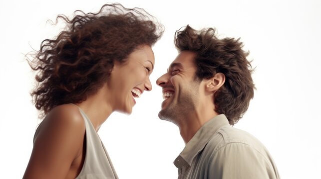 Young Happy Man Woman Laughing Together , Background Image,Valentine Background Images, Hd