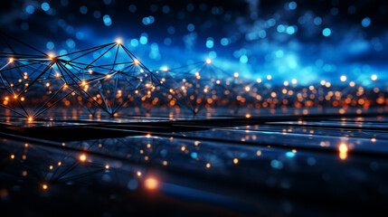 Obraz premium Geometric polygonal wireframe technology background