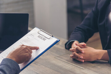 Job HR applicants having an interview with Human resource manager jobs interviewing with confident...