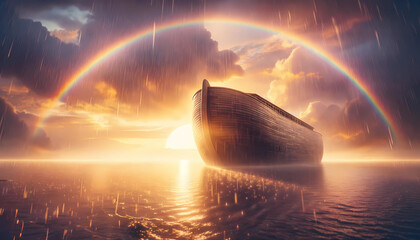 After the Storm: A Rainbow's Embrace - obrazy, fototapety, plakaty