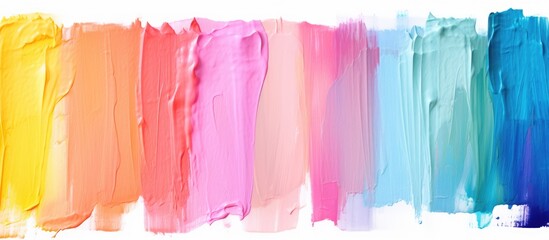 Vibrant pastel brush strokes on white background