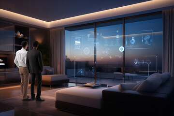 smart home interior - futuristic technology house concept