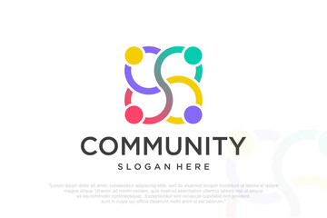 people teamwork logo symbol of community,family and group