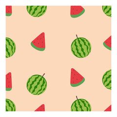 Colorful fruit pattern. Orange, lemon, banana, watermelon, apple, tropical fruits pattern for background.