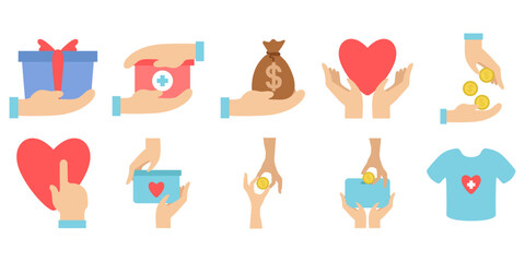 Set of charity day illustration