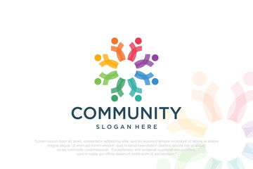 people teamwork logo icon symbol of community,group and family.