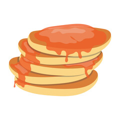 Pancakes with sweet maple syrup topping