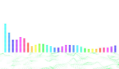 abstract multicolored sound wave pattern ,Sound spectrum dance